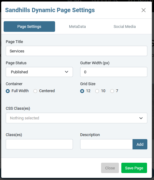 Save page pane